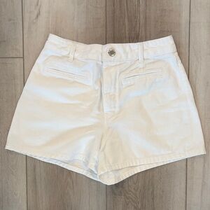 Zara High Waist White Shorts size 6